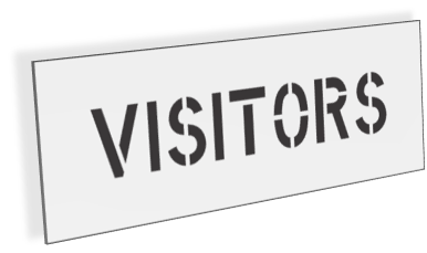 4" VISITORS Stencil