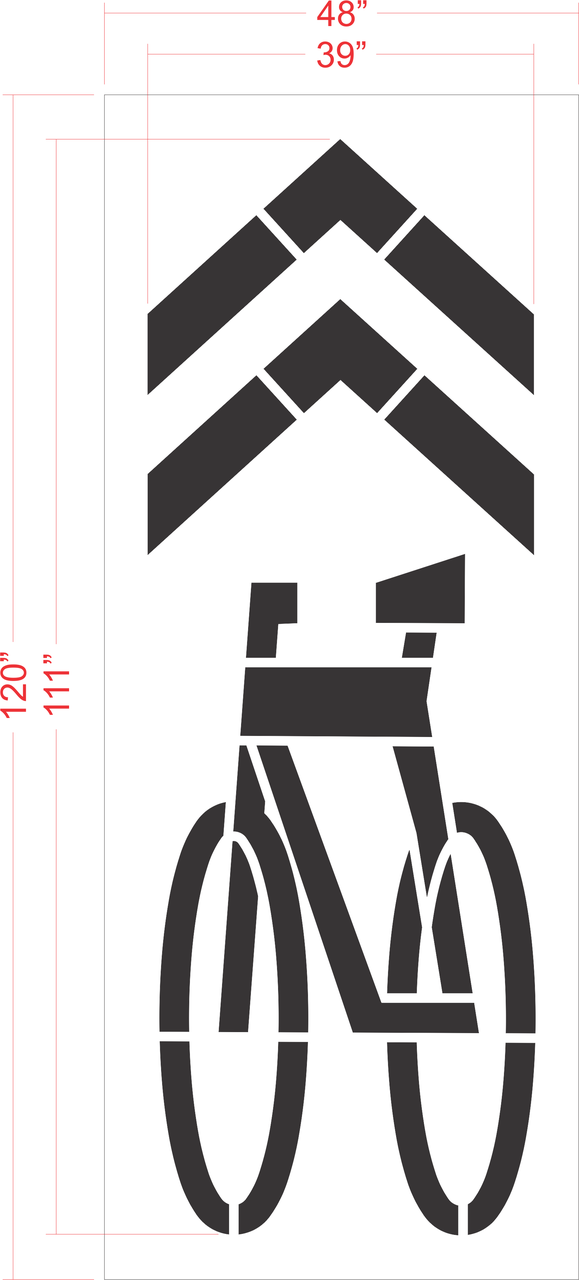 111" FHWA/DOT SHARED BIKE LANE Stencil