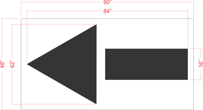 84" Straight Arrow Stencil