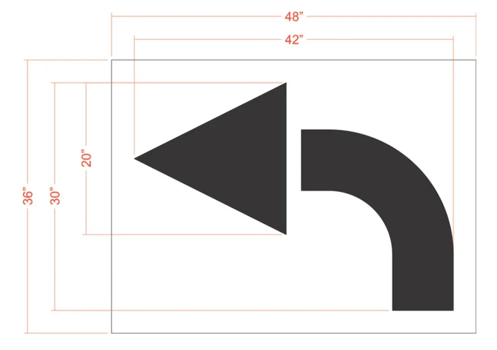 42" Turn Arrow Stencil