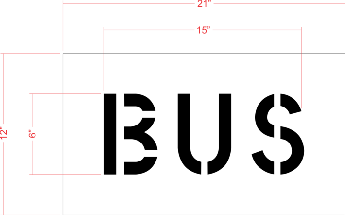 6" BUS Stencil