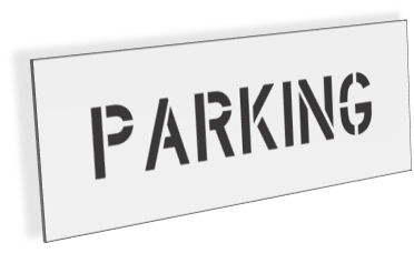 Parking Stencils with 4 Letters - Great American Parking