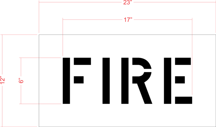 6" FIRE Stencil