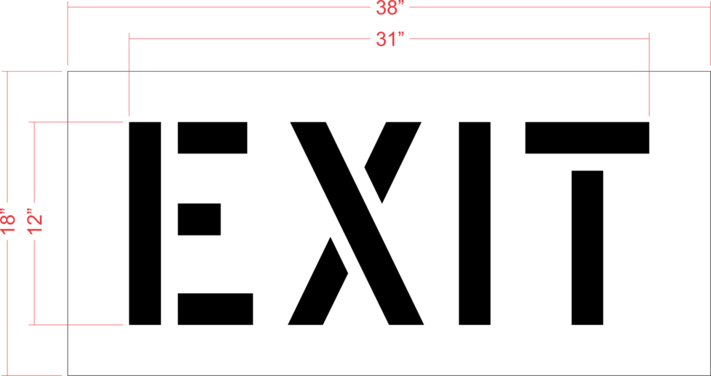 12" EXIT Stencil