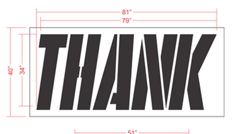 McDonalds 34" THANK Stencil