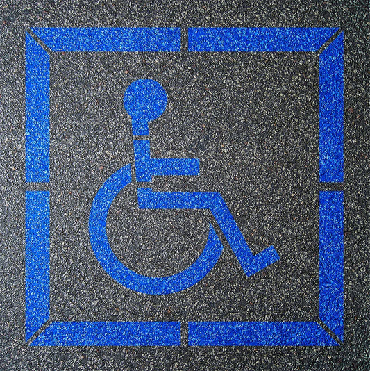 36" Cal-Trans Handicap Stencil (current) w/ border