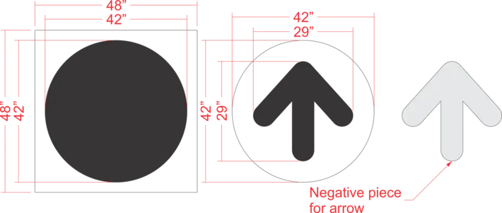 McDonalds Circle Arrow Stencil