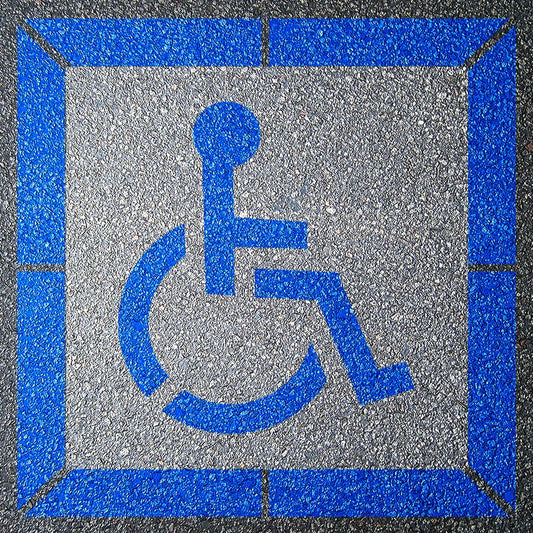 28" DOT Handicap Stencil w/ Background