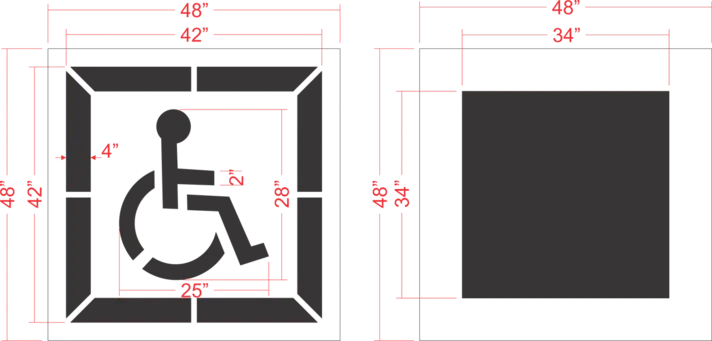 28" DOT Handicap Stencil w/ Background