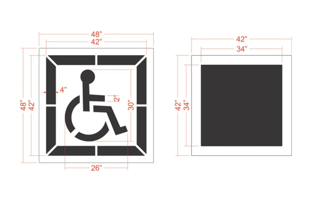 30" DOT Handicap Stencil w/ Background