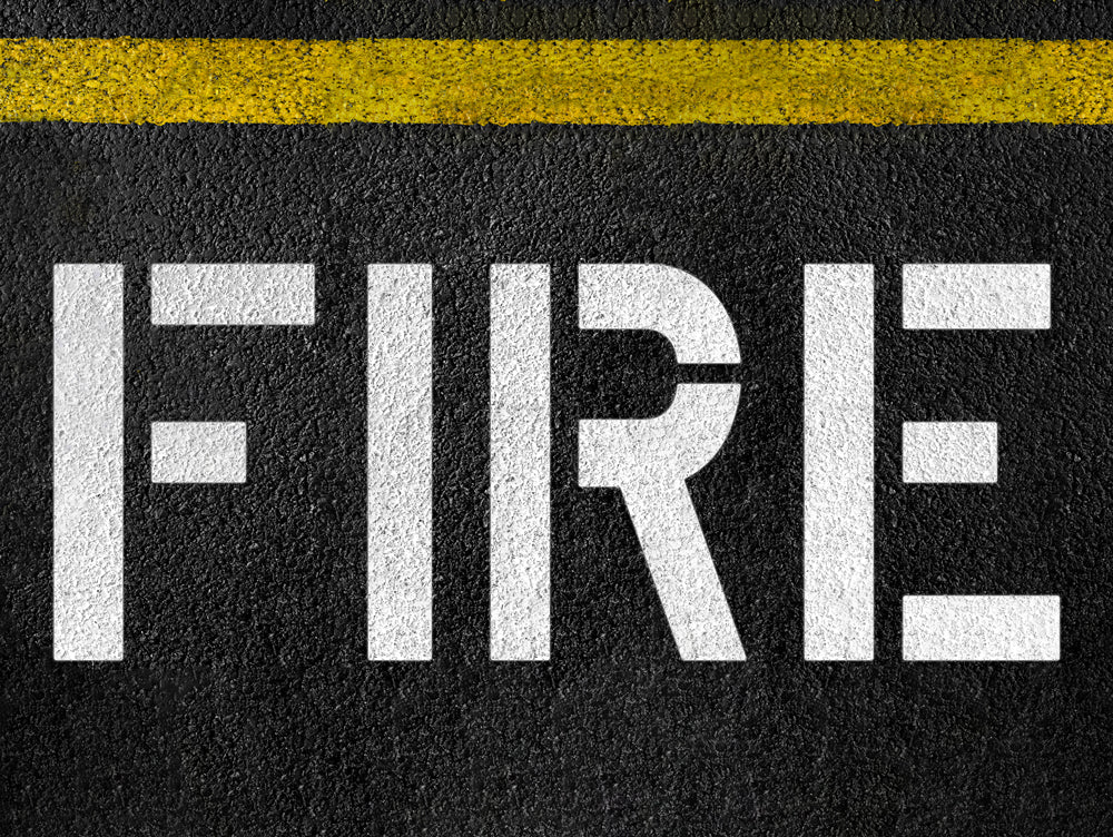 18" FIRE Stencil