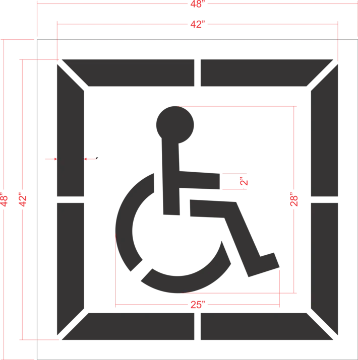 28" DOT Handicap Stencil