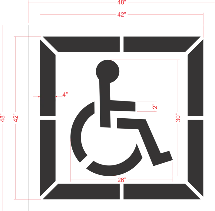 30" DOT Handicap Stencil