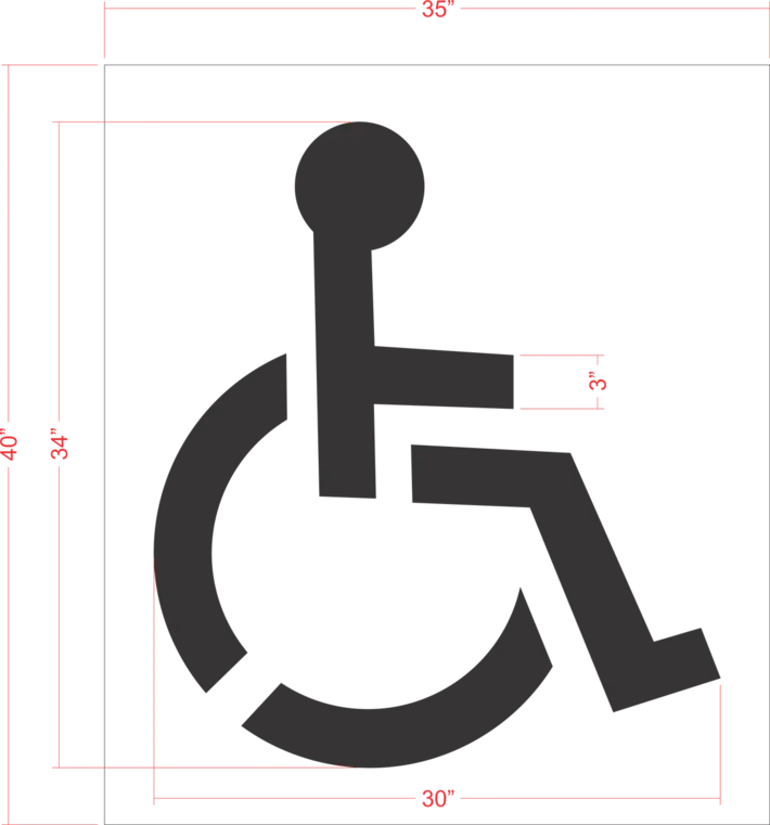 34" Handicap Stencil