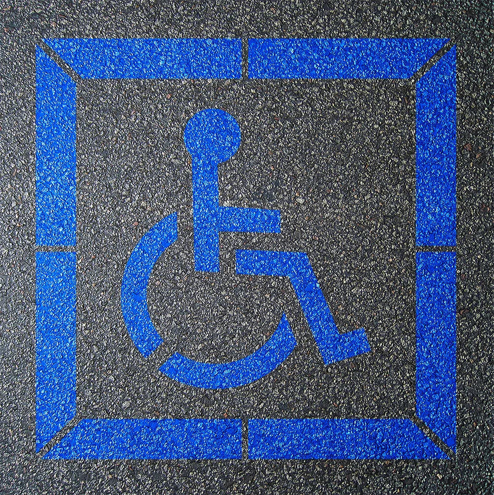39" DOT Handicap Stencil w/ Border