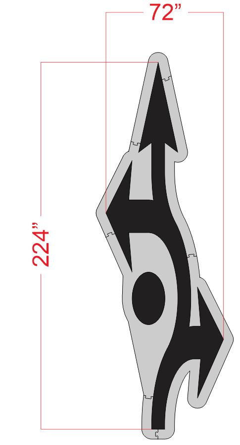 224" 3 Arrow Roundabout Stencil
