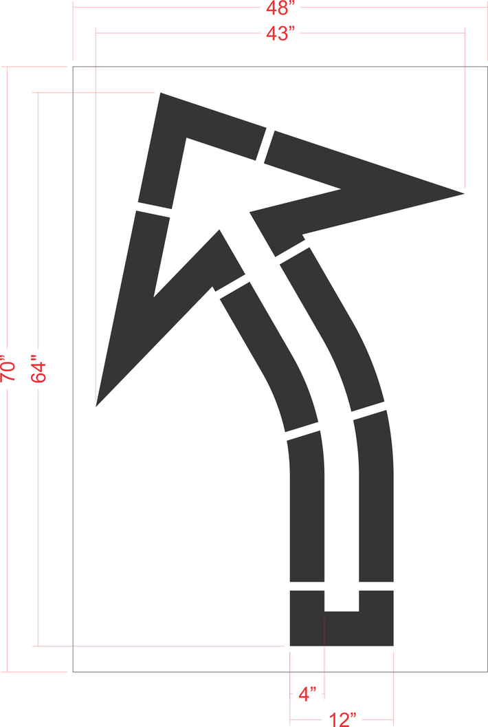 Straight Arrow Stencil MUTCD standard
