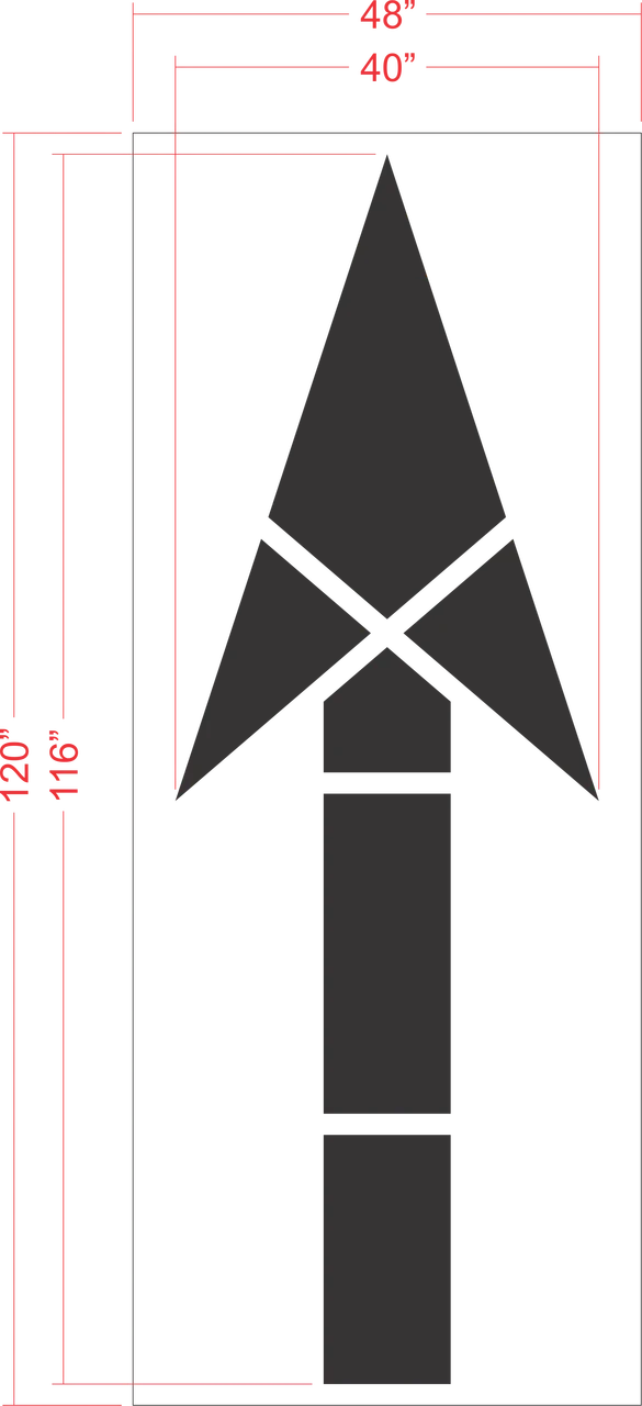 116" FHWA/DOT Straight Arrow Stencil