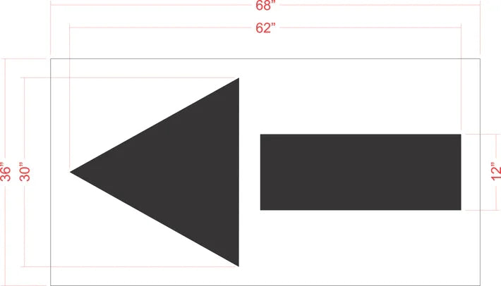 62" Straight Arrow Stencil
