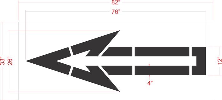 High Arrow, Straight Arrow & Curved Arrow Stencil Kit Signs, SKU: ST-0067