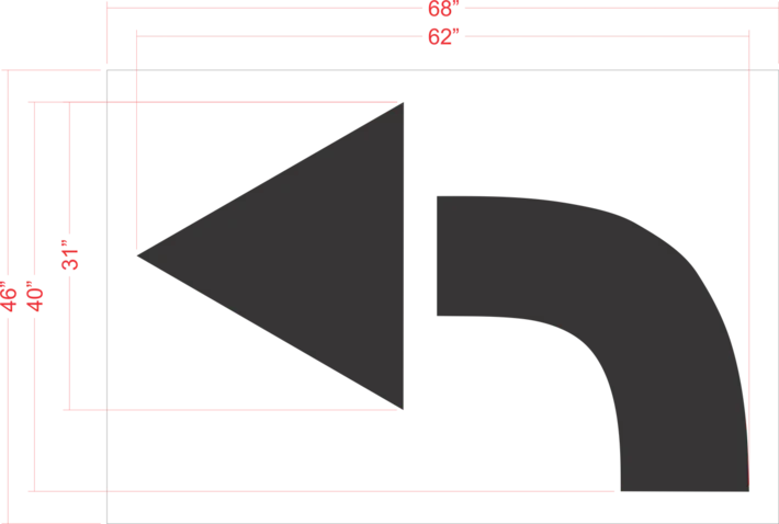 62" Turn Arrow Stencil