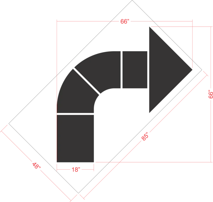 66" Walgreens Turn Arrow Stencil