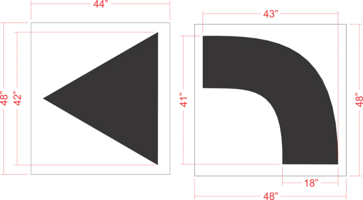 84" Turn Arrow Stencil