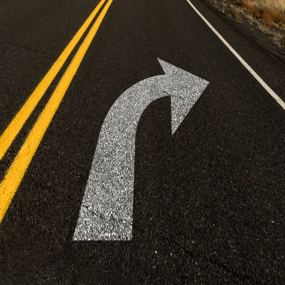 96" FHWA/DOT Elongated Turn Arrow Stencil