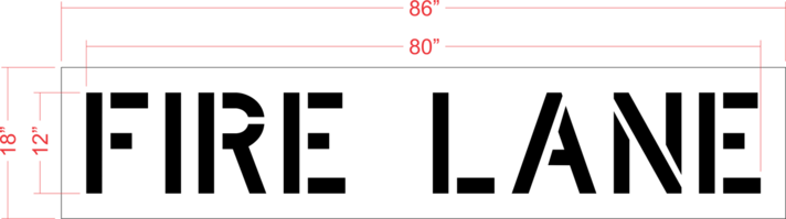12" FIRE LANE Stencil