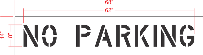 6" NO PARKING Stencil